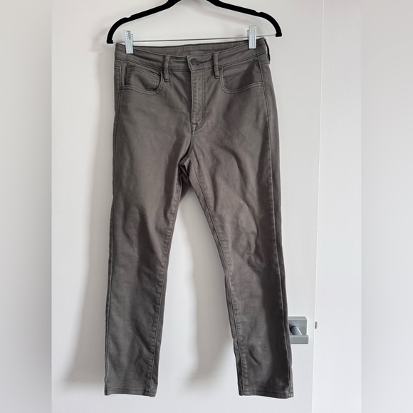 Muji Denim - Muji Cropped Jeans in Green-Grey | Size 25 | 10” Rise